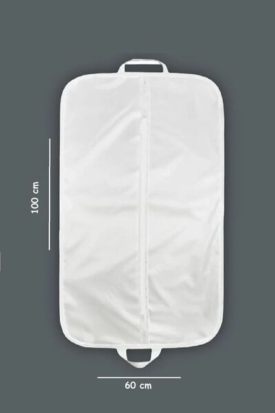 Paris Home Takım Elbise Kılıfı, Kıyafet, Elbise Taşıma Kılıfı, Kulplu Gamboç Beyaz 100 Gr, Elbise Hurcu