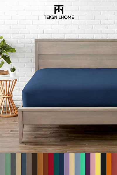 TeksNil Home ملاءة جاهزة من القطن الممشط الاقتصادي مصنوعة من الألياف الدقيقة بنسبة 100% بحافة كاملة