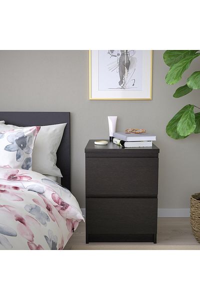 IKEA Chest of 2 drawers, black-brown, 40x55 cm