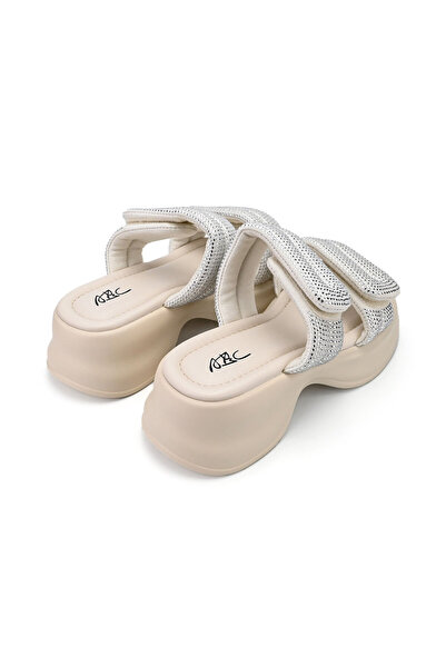 Tmall Women's Casual Slippers, Made Of Eco-leather, Sp110, Beige With Shiny Silver