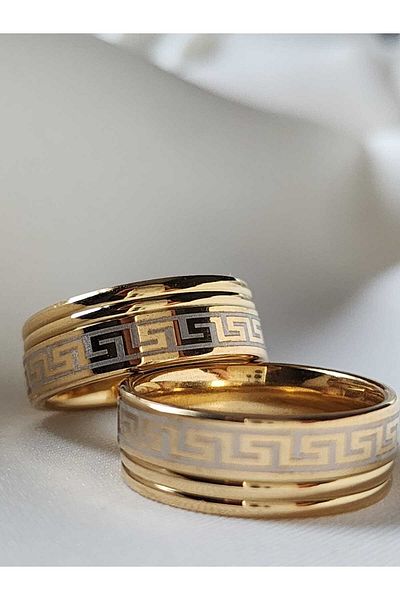 G Sport POLO Steel Ring Wedding Gold 8 mm