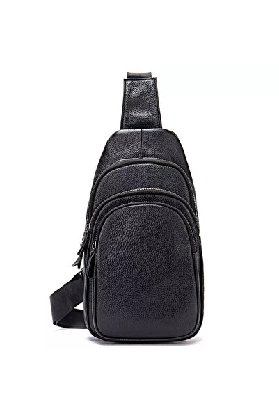 OEM Мъжка чанта Brian Gt1827, Естествена кожа, Черна