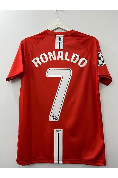 JANJON STAR Cristiano Ronaldo 2008 Season Manchesterunited Red Color Short Sleeve Nostalgia Jersey