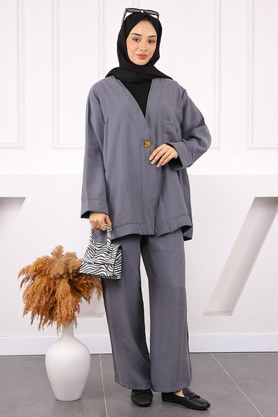 İmajButik Smoked Single Button Jacket Pants Suit