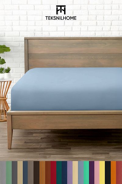 TeksNil Home 100% Microfiber Economical Combed Cotton Fitted Sheet Full Edge