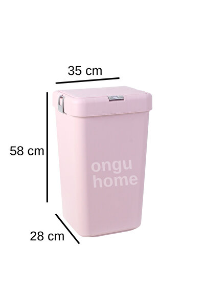 ongu home Dokunmatik Kapaklı Çöp Kovası Tekli Kirli Sepeti Tekli Çamaşır Sepeti Tekli Çöp Kovası (40lt)