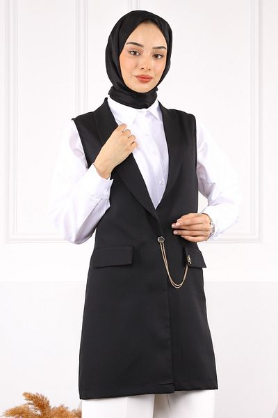 İmajButik Black Double Chain Vest
