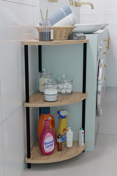 BARIN DESIGN رف زاوية مدمج من 3 طبقات رف عصري متعدد الأغراض حمام متعدد الأغرا...