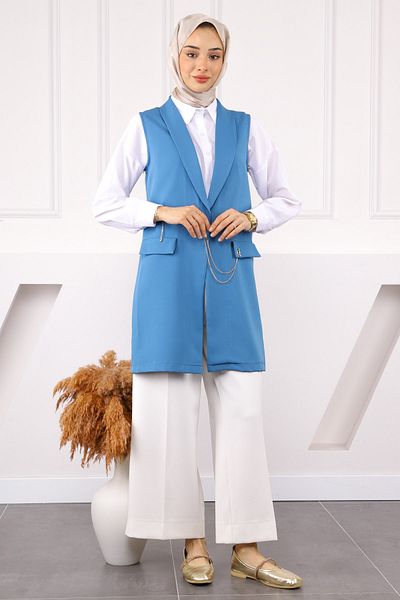 İmajButik Indigo Double Chain Vest