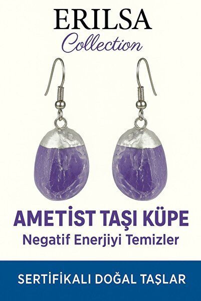 Erilsa Certified Amethyst Stone Earrings – Mental Calmness, Purification and ...