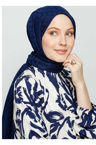 VALORSCARF Valor bloom desen ipek jakar şal lacivert
