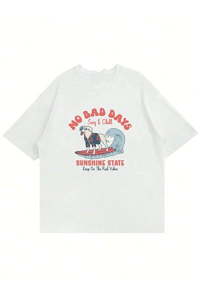 Mad&Calf Μπλουζάκι Unisex No Bad Days με στάμπα με λαιμόκοψη