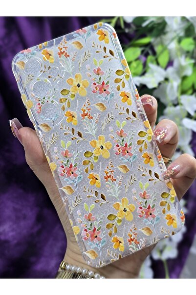 Magic Ring Samsung Galaxy M34 5G Uyumlu Renkli Çiçekler Desenli Şeffaf Telefo...