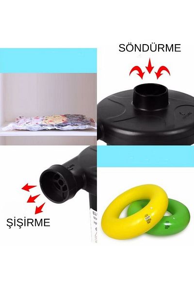 TUENGİ STORE Electric Inflator Pump That Can Inflate and Deflate with Car Cigarette Lighter Port, 3 Heads