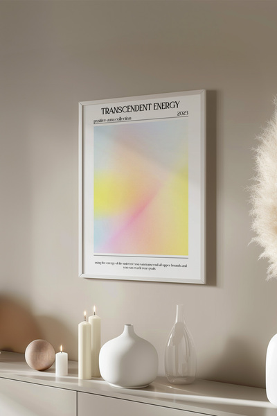 Basquiart Poster cu ramă albă din seria Aura, numărul tabloului: 51