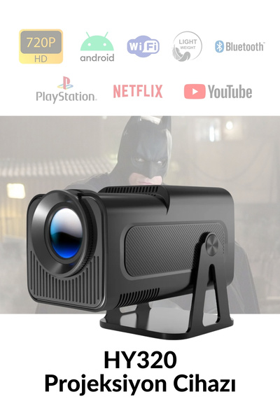 ELECTROZEN Hy320 Taşınabilir Siyah Projeksiyon 1080p 4k Destekli Wireless Ve ...