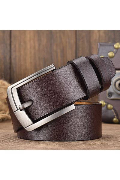 delis Men's Belt C-68, Genuine Leather, Brown
