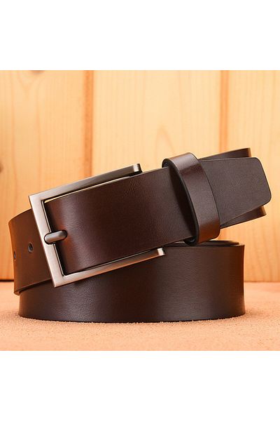 delis Men's Belt C-73, Genuine Leather, Dark Brown