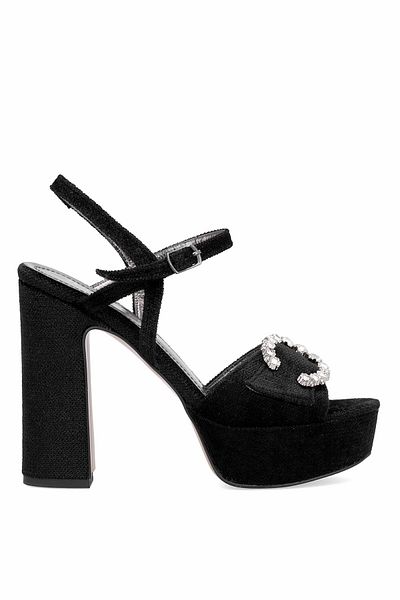 Ayakkabı Fuarı Elit Pm08 K2051-1T Women's Platform Shoes Black