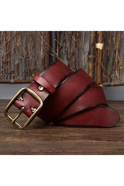 delis Men's Belt C-153, Genuine Leather, Brown