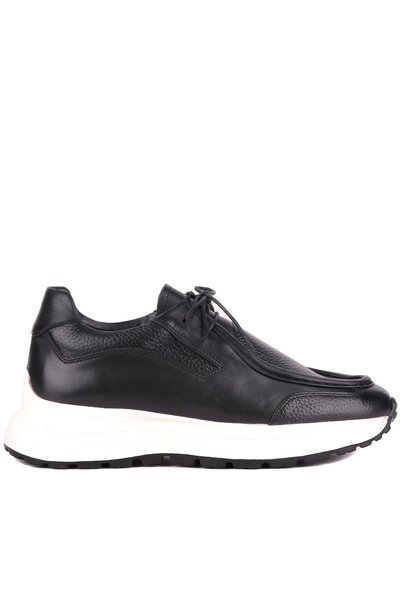 Shoetyle - Black Genuine Leather Lace-Up Men's Casual Shoes 115-K525