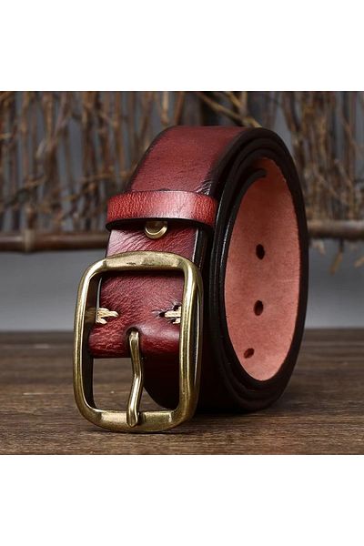 delis Men's Belt C-153, Genuine Leather, Brown