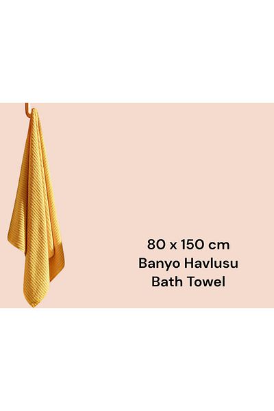 Madame Coco Carla Bath Towel Cotton 80X150 cm Yellow