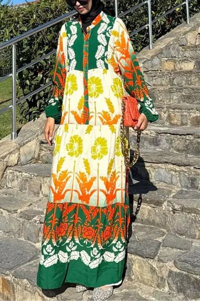 Bestella Γυναικείο φόρεμα από βαμβακερό βισκόζη με άνετο σχέδιο με κουμπιά