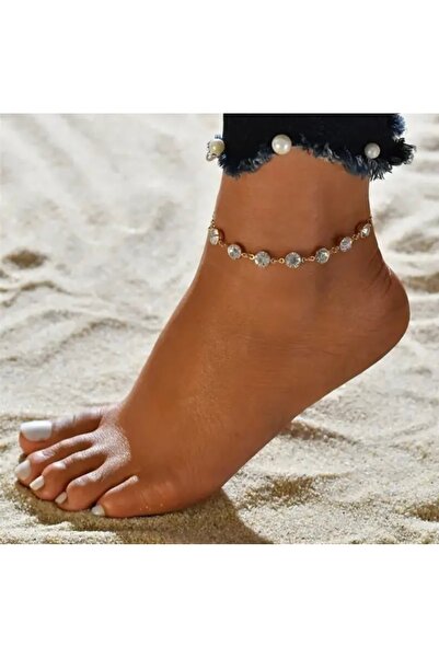 skycott Vücut Bohemia Altın Renk Zincir Ayak Bileği Bilezik Bacak Ayak/Elmaslarla süslenmiş