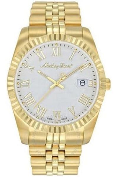 Mathey-Tissot Stainless Steel Gold Dial Analog Watches for Men-H810Pbri