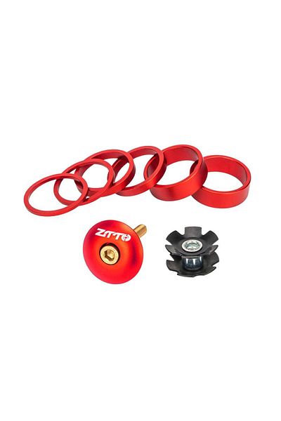 Choice Red Bike Headset Tools Aluminum Alloy Sturdy Durable Bike Fork Washer Set Road Bike Headset Spacers