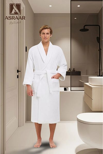 Asraar Soft and Comfortable Men's Bathrobe XL – Unisex Robe with Belt for Men and Women 100% Cotton