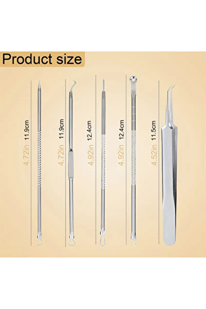 nasilolmaz 5 li Set Paslanmaz Çelik Siyah Nokta Temizleme Seti,Profesyonel Güzellik Aracı, ve Çıkarıcı