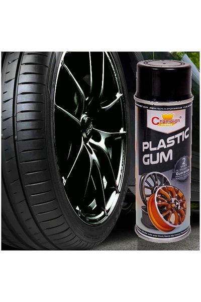 Avex Rubber Wheel Rim Paint Spray, Black, 400ml, Champion Color