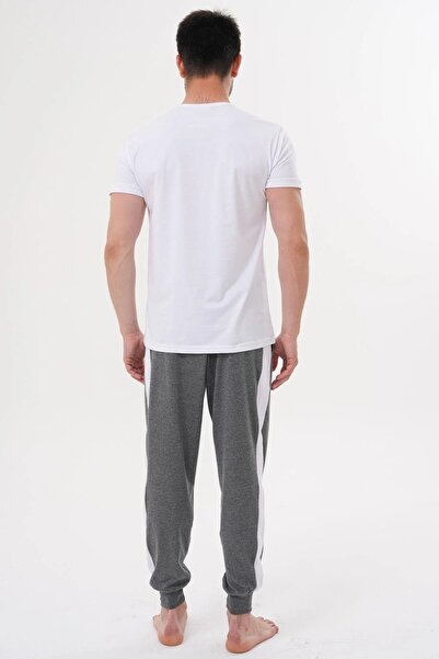 Mecit Pijama Men's Plus Size Short Sleeve Pajama Set Top 100% Cotton Bottom. 80% Cotton 20% Viscose