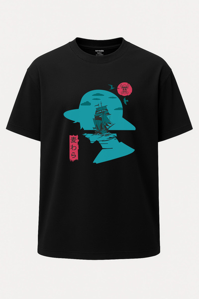 nirvoda Υπερμεγέθη μπλουζάκι Luffy Ship One Piece Printed Unisex