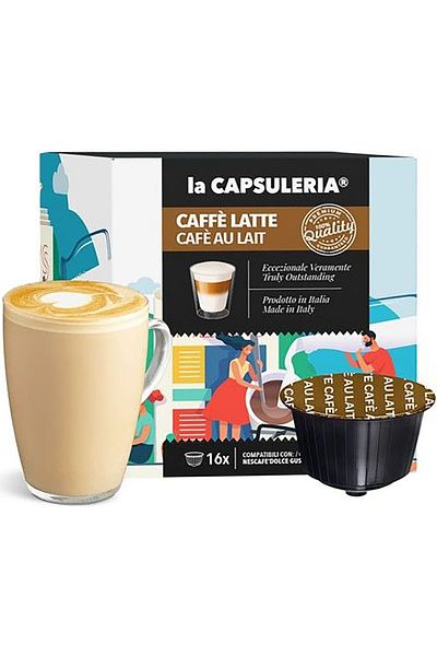 La Capsuleria Caffe Latte, 16 capsule compatibile Nescafe® Dolce Gusto®, La Capsuleria