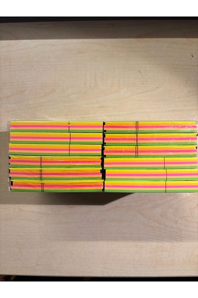 Noki Memo Adhesive Note Paper 75X75 mm 100 Sheets X 12 Pieces - Assorted Neon Colors
