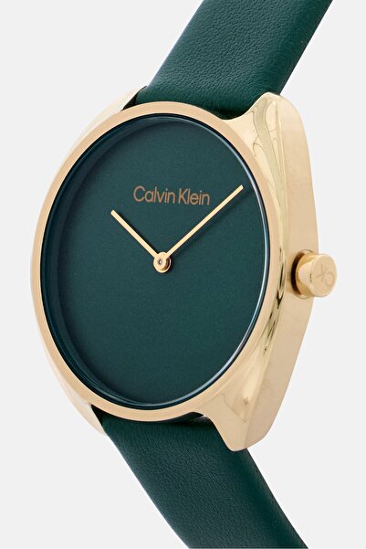 Calvin Klein Women 25200273 Leather Analog Watch 34 mm, Green