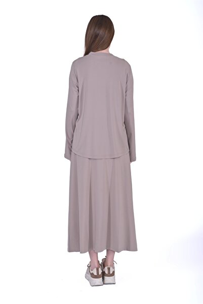 Invee Skirted Modal Suit - Mink