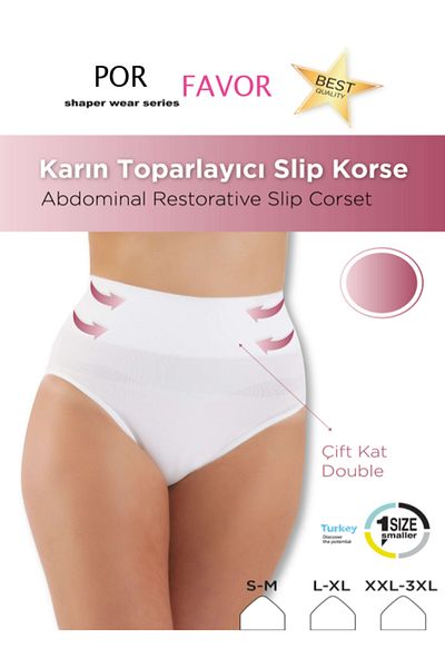 Por Favor 1 Size Reducer Double Layer Lower Abdominal Tightener Slip Corset