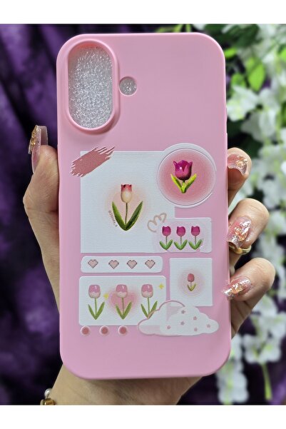 Magic Ring حافظة هاتف من السيليكون الصلب باللون الوردي متوافقة مع هاتف iPhone 16