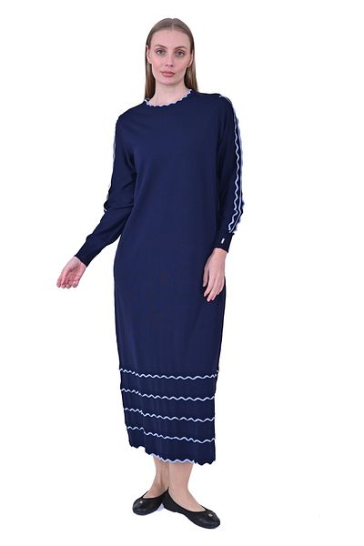 Invee Invee 7030 Navy Blue Knitwear Dress