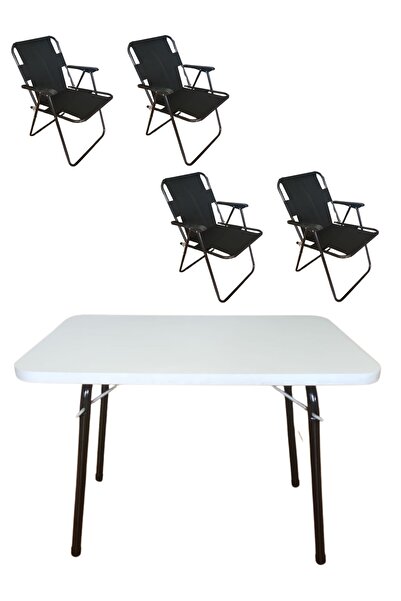 Cosargroup 3 Adet Katlanır Kamp Sandalye ve Masa Seti-Taşınabilir Piknik Bahç...