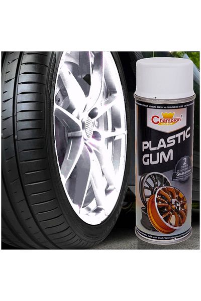 Avex Rubber Wheel Rim Paint Spray, White, 400ml, Champion Color