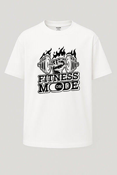 nirvoda Tricou cu imprimeu unisex oversize Fitness Mod On GYM