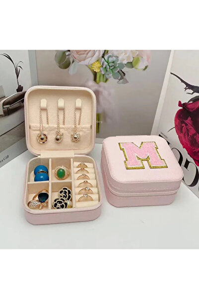 Choice صندوق تخزين مجوهرات صغير M أفكار هدايا وصيفة العروس حقيبة مجوهرات للسفر الحرف الأول مع اسم الميلاد.