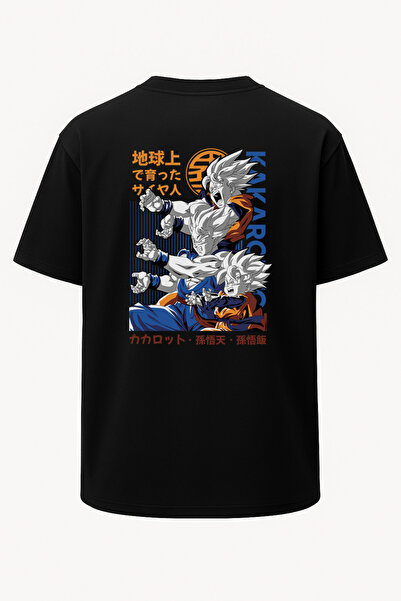 nirvoda Tricou oversize unisex cu imprimeu Dragon Ball - Goku Gohan Goten