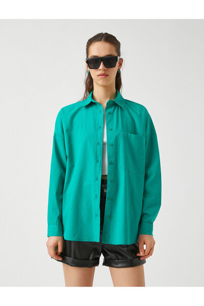 Koton Bavlněné tričko s dlouhým rukávem