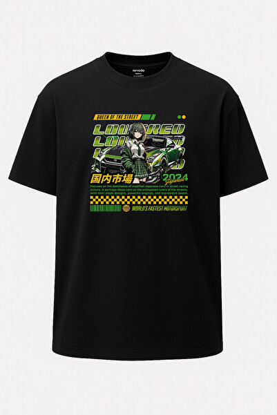 nirvoda Υπερμεγέθη μπλουζάκι Queen of the Street Ιαπωνικό σπορ αυτοκίνητο Unisex